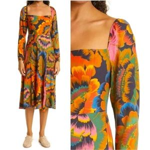 Farm Rio Colorful Floral midi dress